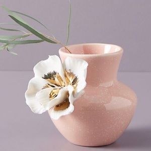 Anthropologie Pink Flower Vase